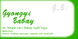 gyongyi babay business card